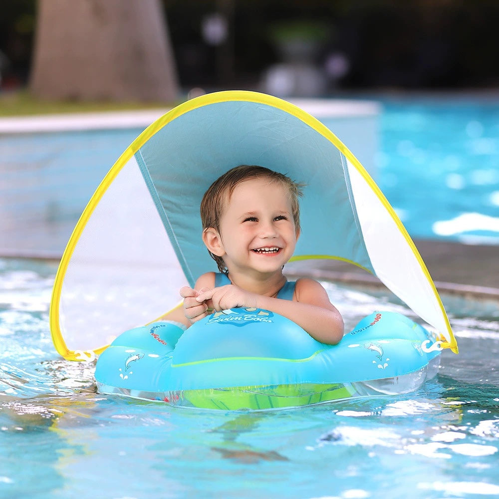 Swimbobo-Phao bơi chống lật cho bé，với mái hiên có thể tháo rời，Phao bơi chống lật, phao tập ngồi，luôn giữ thăng bằng cho bé khi đi bơi, được tặng kèm bơm ,Phao Bơi Cho Bé Có Ghế Ngồi Tựa Lưng，phao tắm，an toàn，đồ chơi an toàn cho bé，phao lưng