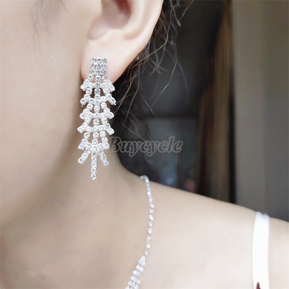 Bộ Vòng cổ Và Bông Tai Thời Trang Phong Cách Âu Mỹ Dành Cho Cô Dâu