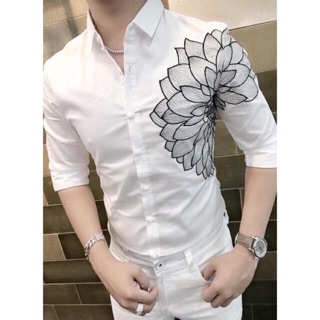 ⚡️Kman_Áo sơ mi nam vải lụa họa tiết cao cấp⚡️