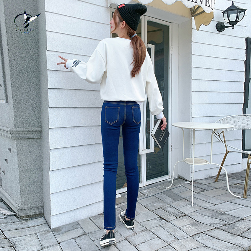 Quần Jean Dài Dáng Bút Chì Lưng Cao Kiểu Hàn Quốc Cá Tính Cho Nữ | BigBuy360 - bigbuy360.vn