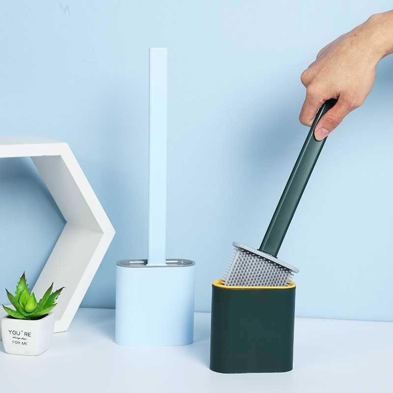 Cây chà rửa vệ sinh bồn cầu toilet brush bằng silicon kèm hộp đựng ,Cọ Vệ Sinh Bồn Cầu Gai Silicon Kèm Hộp Đựng