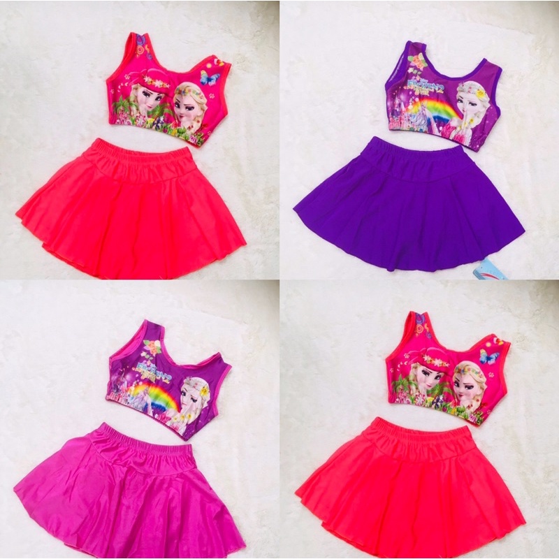 Đồ Bơi Bé Gái - Sét Bơi Quần Váy Kèm Áo Crtop