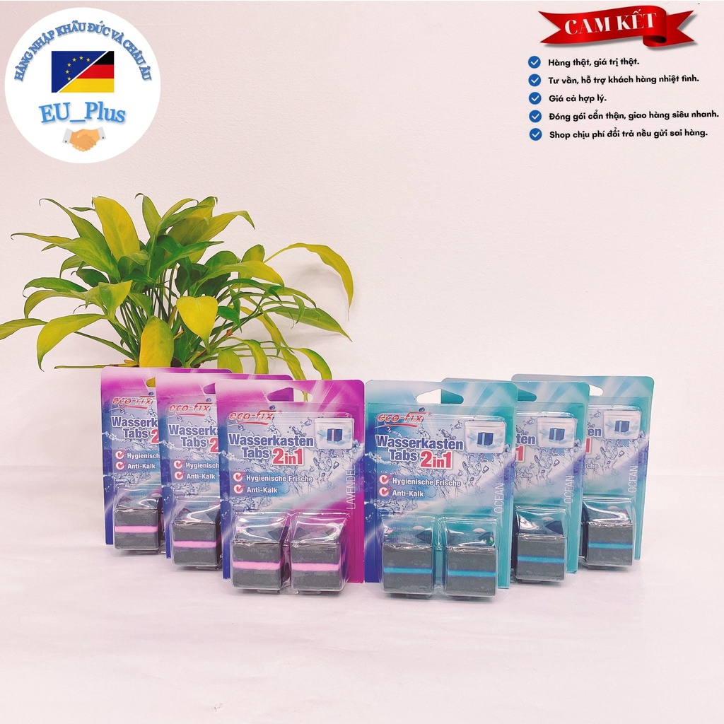 Viên thả bồn cầu ECO-FIX wc khử mùi hương thơm hoa oải hương nước xả xanh tím - ĐỨC 2 viên x 50g