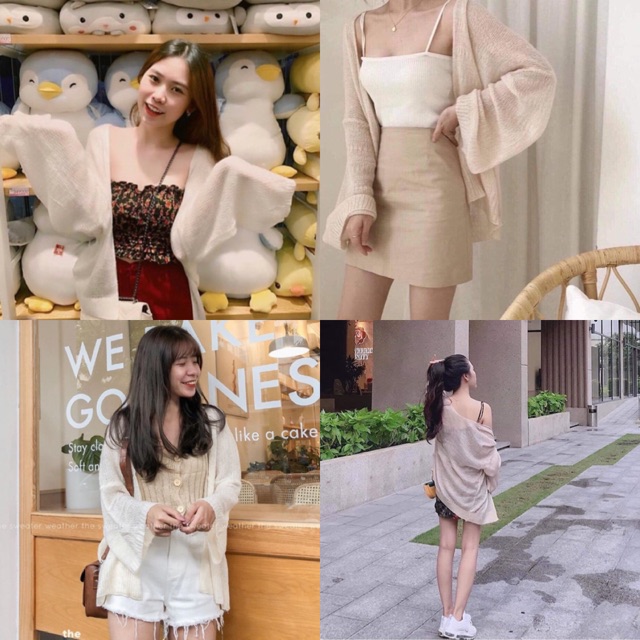 (HÀNG QUẢNG CHÂU CÓ SẴN) ÁO KHOÁC LEN CARDIGAN MỎNG DỆT KIM NHIỀU MÀU ĐI BIỂN HOT TREND HÀN QUỐC (kèm ảnh thật) | BigBuy360 - bigbuy360.vn