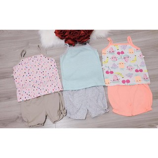 Bộ đồ hai dây cotton cực yêu cho bé gái