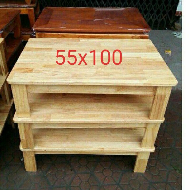 Bàn Trà Bàn Ăn Bàn Osin 55x100cm Bằng Gỗ Cao Su Tự Nhiên