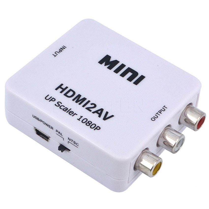 Hộp chuyển tín hiệu HDMI to AV có chip chuyển cho Android box ra tivi cổng hoa sen Trắng