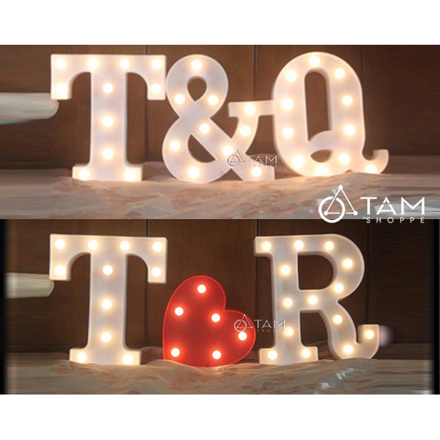 Combo 3 chữ cái đèn Led trang trí đám cưới cao 22cm