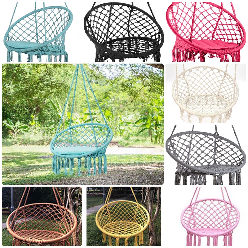 Xích đu thư giãn Swing Cotton kinh bắc Mầu Xanh Ngọc siêu chất 2021 macrame đã bao gồm cần treo