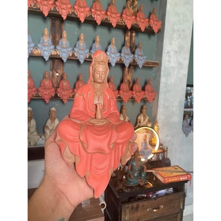 Tượng Quan Âm ngồi thiền phối 6 màu 23cm