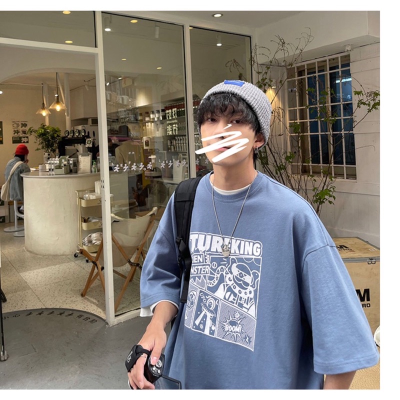 Áo thun tay lỡ nam nữ, áo phông shop cossi form rộng chất cotton in hình REKING