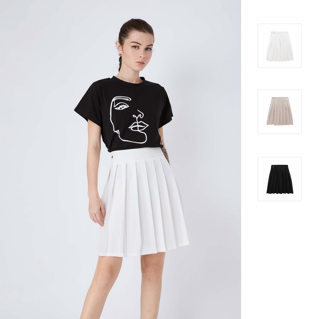 Chân Váy Nữ A-Line Pleated , Chất Vải Cotton Lạnh Thoải Mái , WV000041 ,SOMEHOW