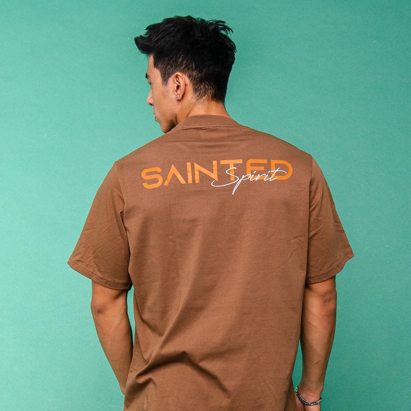 Áo thun oversized Signature SAINTED tay ngắn unisex cotton thoáng mát