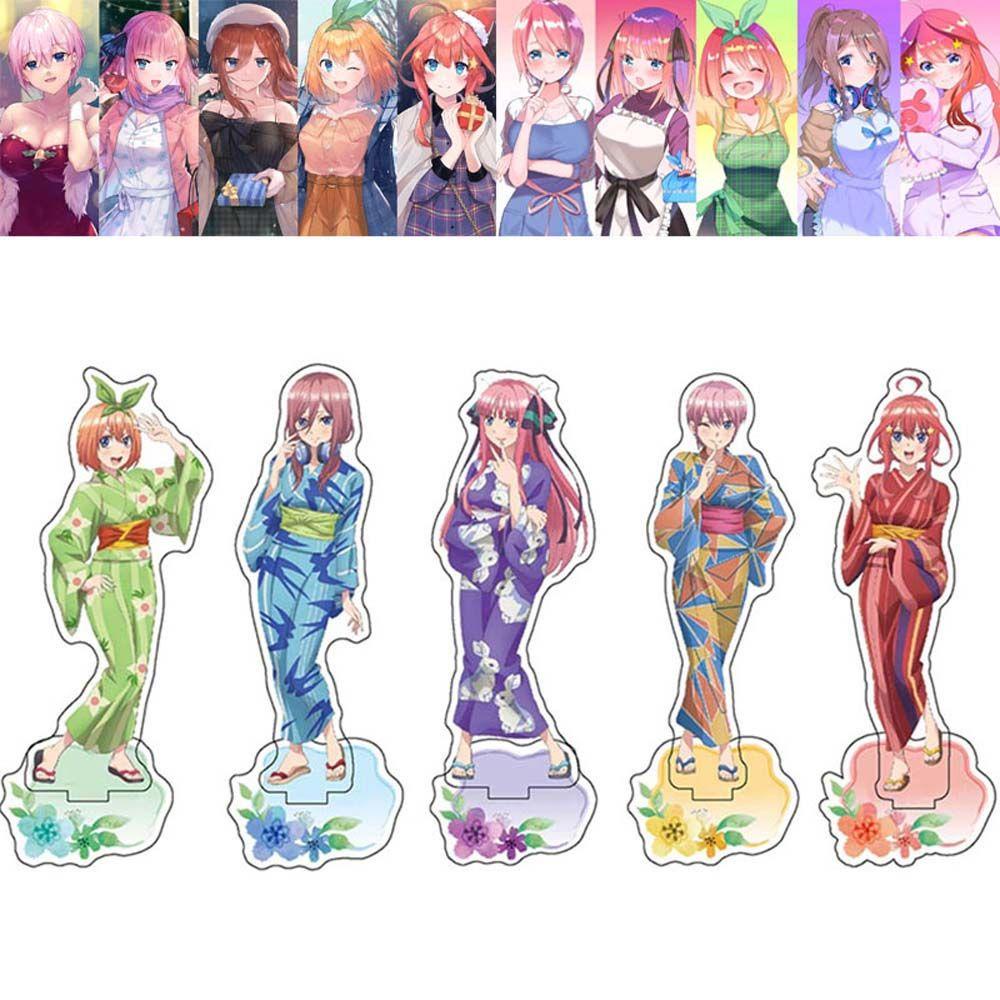 LILYES Anime Acrylic Stand Figure Cartoon Anime Figure Model Plate Anime The Quintessential Quintuplets Yotsuba Itsuki Gotoubun No Hanayome Action Figure Fashion Nakano Ichika Acrylic Figure Model Toys