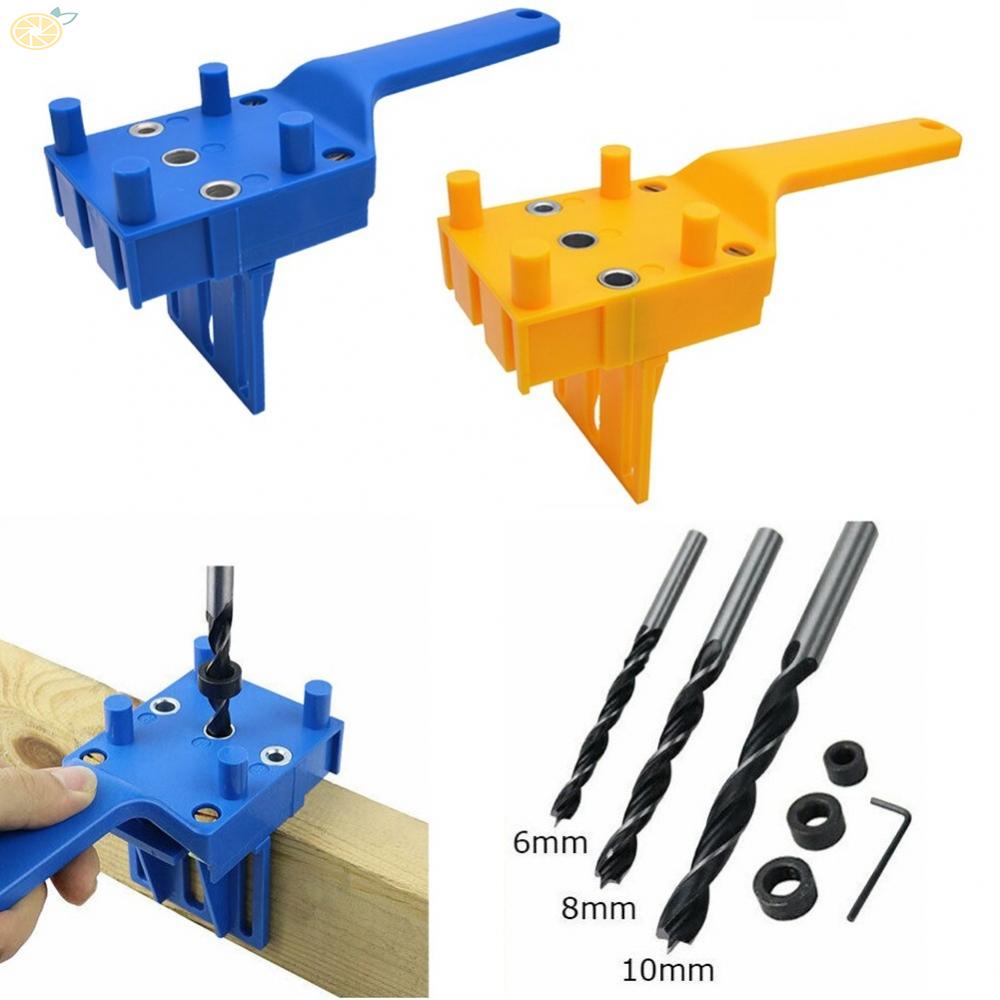 【VARSTR】Woodworking Dowel Jig 6 8 10mm Drill Bit Handheld Drill Guide Hole Locator