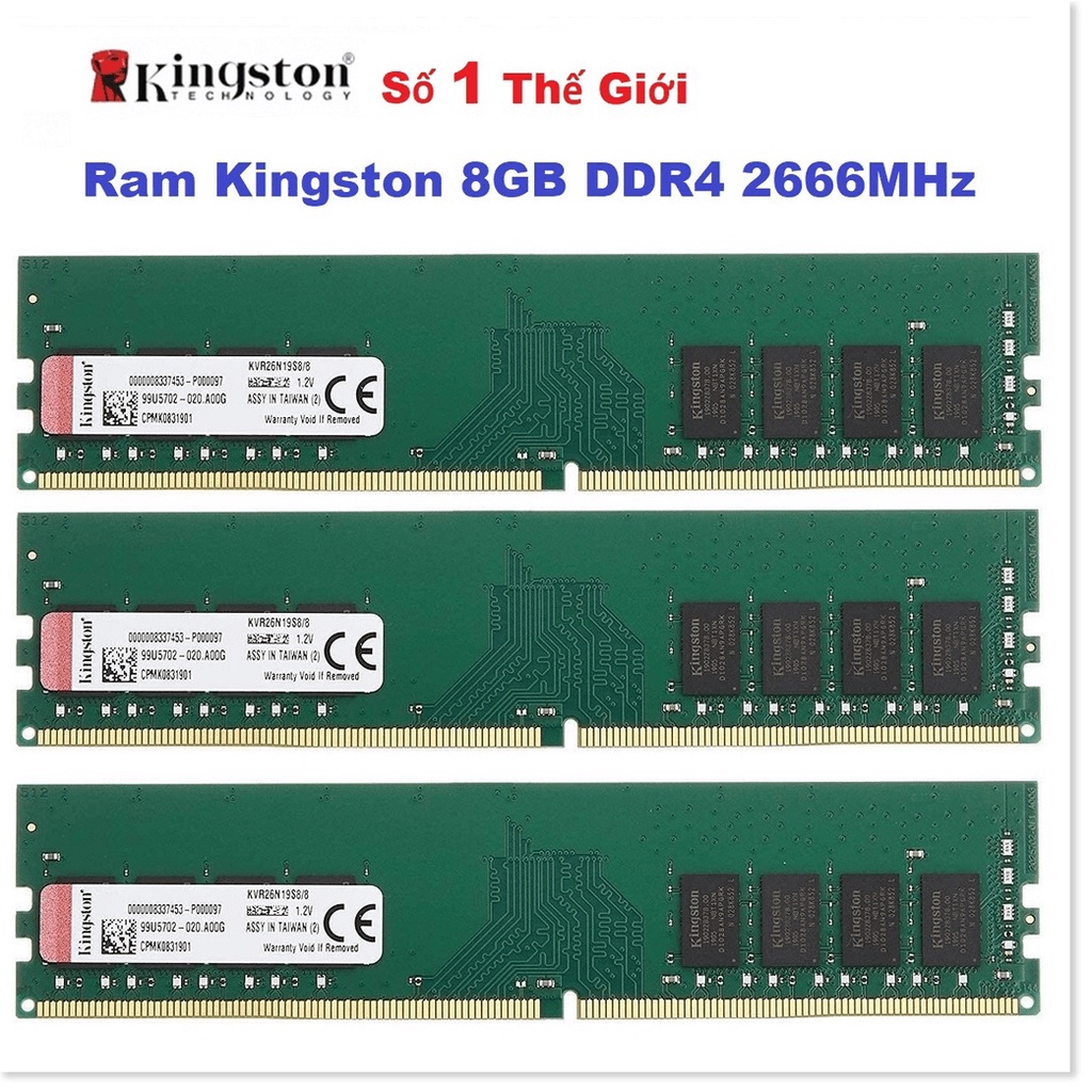 💦 RAM 8GB DDR4 Kingston Samsung Hynix Bus 2400MHz 2666MHz 1.2V Dùng Cho Máy Tính Bàn PC Desktop Bảo hành 36 tháng 1 đổi