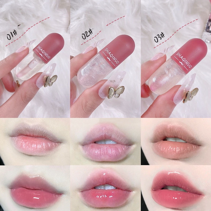 Son Bóng Mini Trong Suốt Dưỡng Ẩm Đổi Màu Độc Đáo