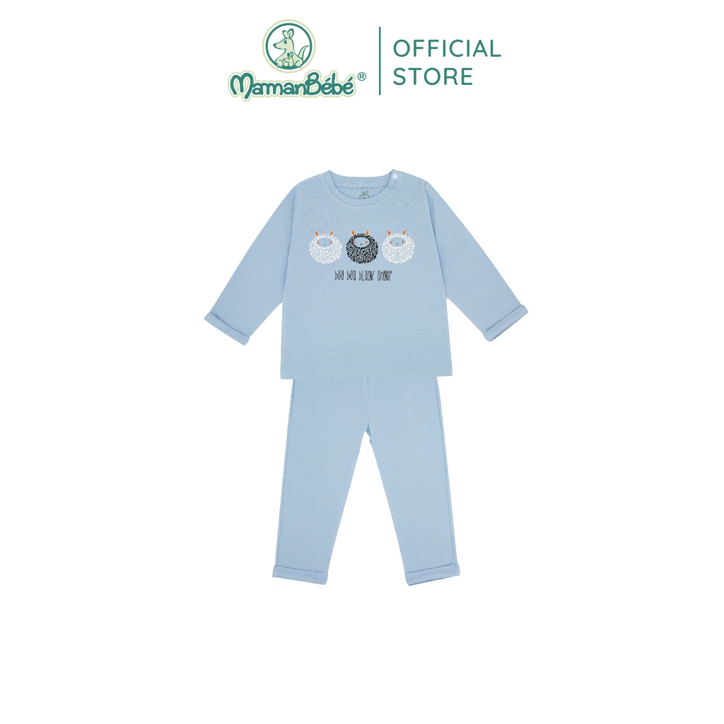 SL180 Bộ đồ dài tay ba chú cừu La Pomme - Xanh