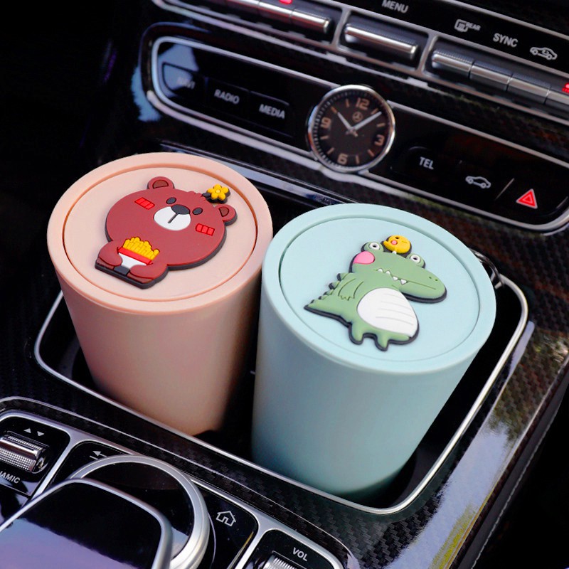 Thùng Rác Chống Bụi Hình Hello Kitty Doraemon Cho Xe Hơi Giá Đỡ