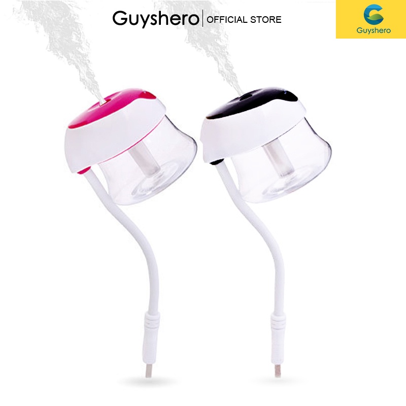 Guyshero Máy phun sương hình nấm tạo ẩm màu đèn cầu vồng chiếu sáng ban đêm