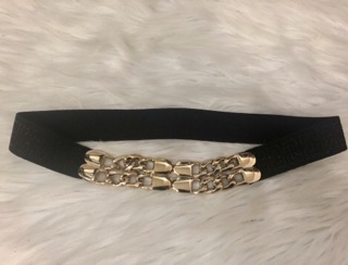 Thắt lưng thun 3cm. Mặt dạng xích vàng
