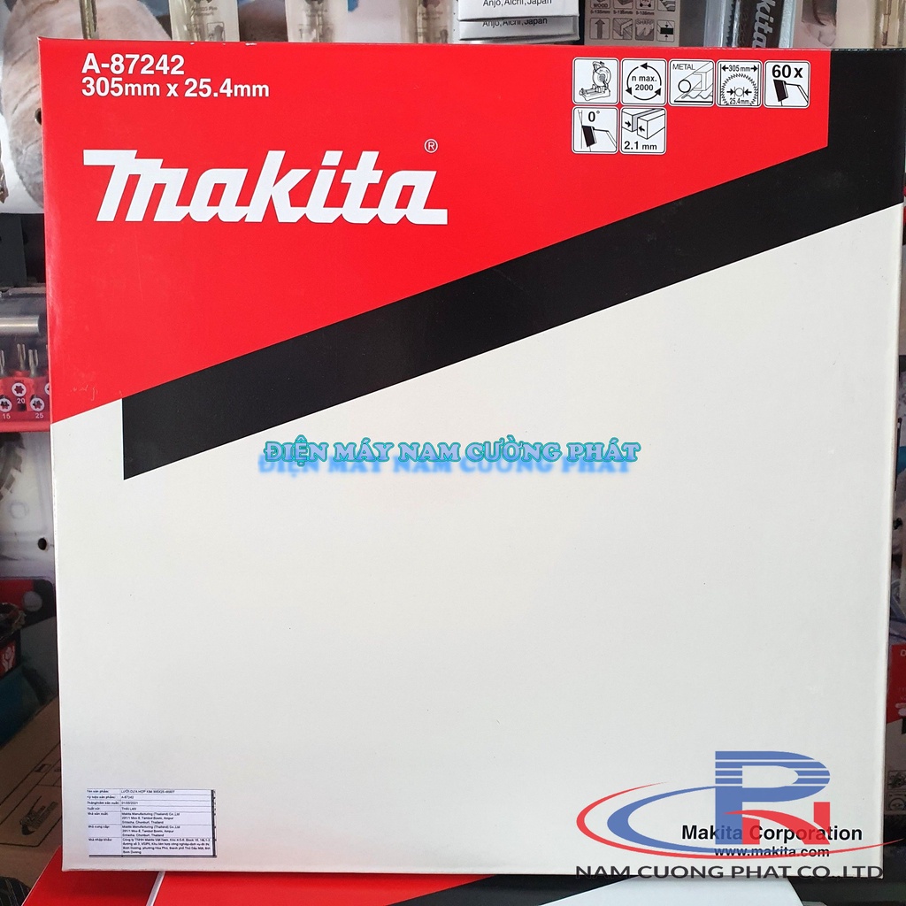 Lưỡi cắt sắt hợp kim Makita 305x25.4x60T A-87242- Dùng cho máy cắt LC1230