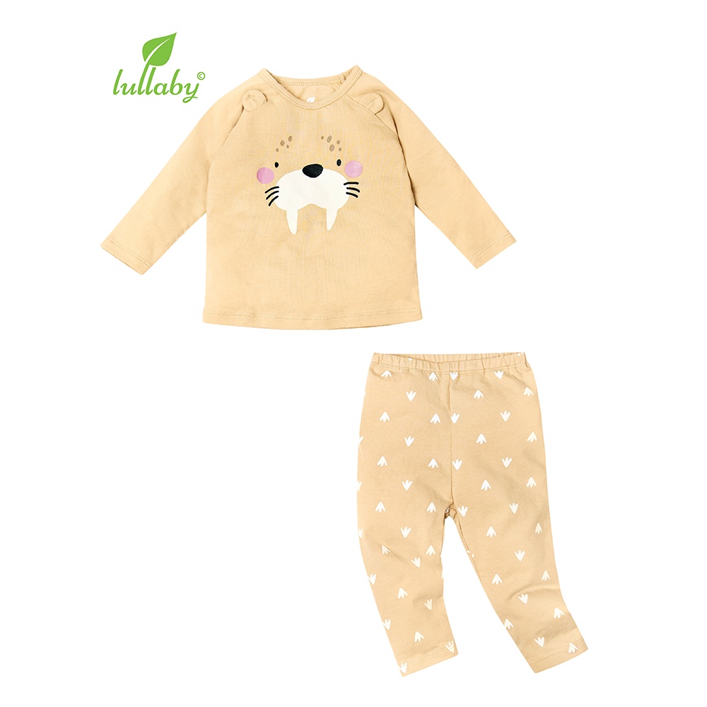 LULLABY Bộ quần áo dài tay bé trai raglan NH684P BST SLUMBER PARTY