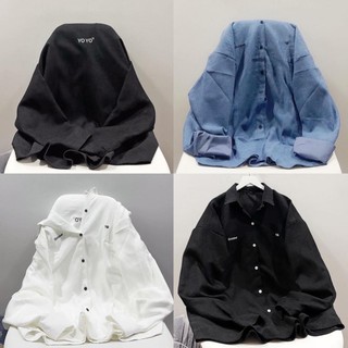 Áo sơ mi trắng đen oversize yoyo