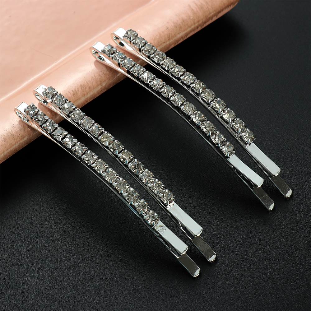 1 Cặp Kẹp Tóc Kim Loại Đính Đá Lấp Lánh