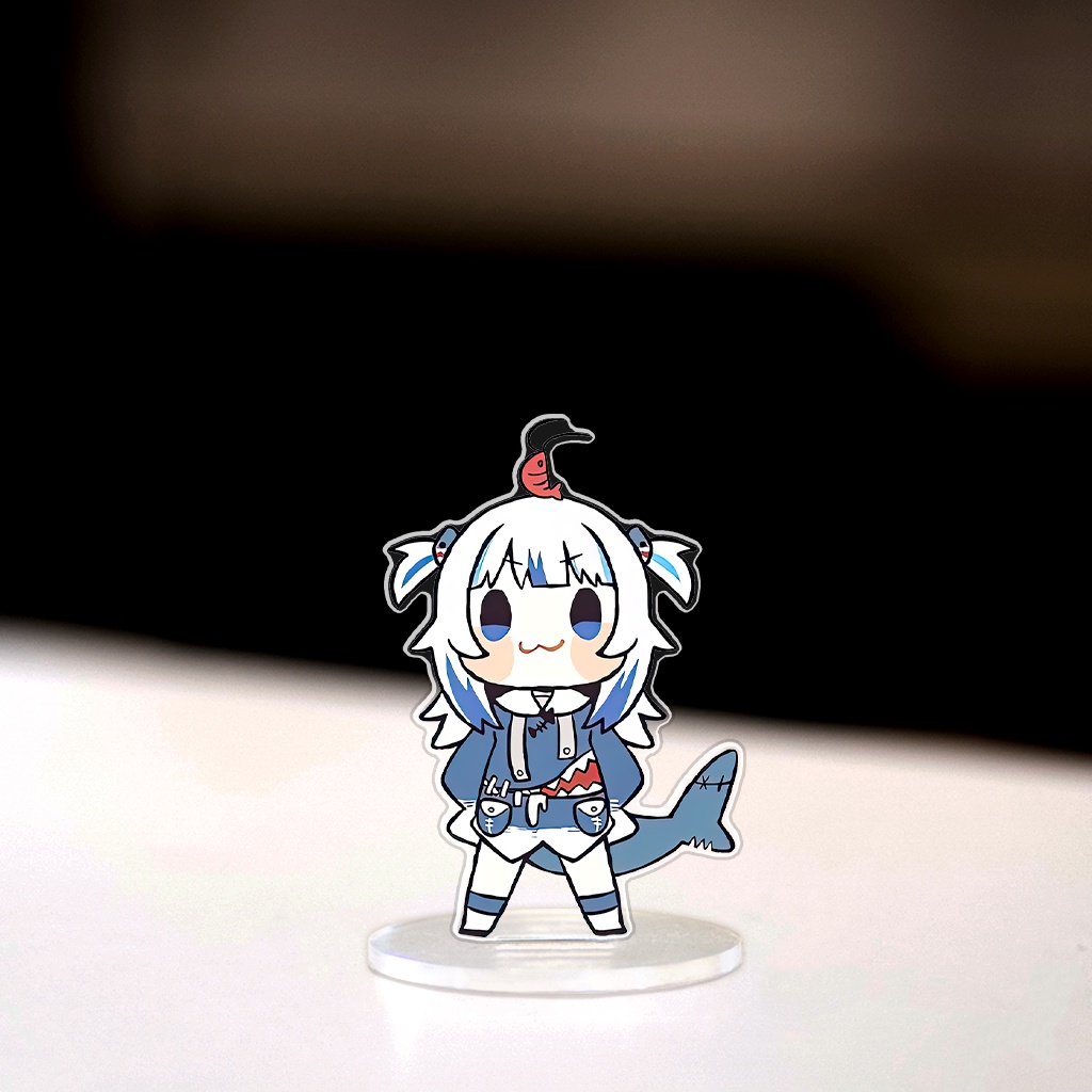 Mô Hình đứng Standee Mica Anime in hình Gura Chibi siêu dễ thương để bàn học bàn làm việc sưu tầm quà tặng