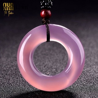 Round shape chalcedony purple ice as a pendant for the couple