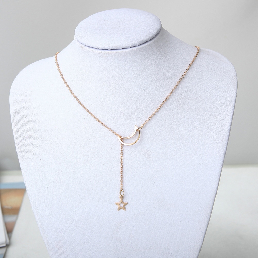 Vòng choker phối mặt hình mặt trăng và ngôi sao đơn giản tinh tế
