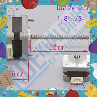(BÁN NHANH) động cơ bước trục dài 62mm XOẮN, 12V, 0.19A, 1,8độ kde2522 BÁN NHANH.