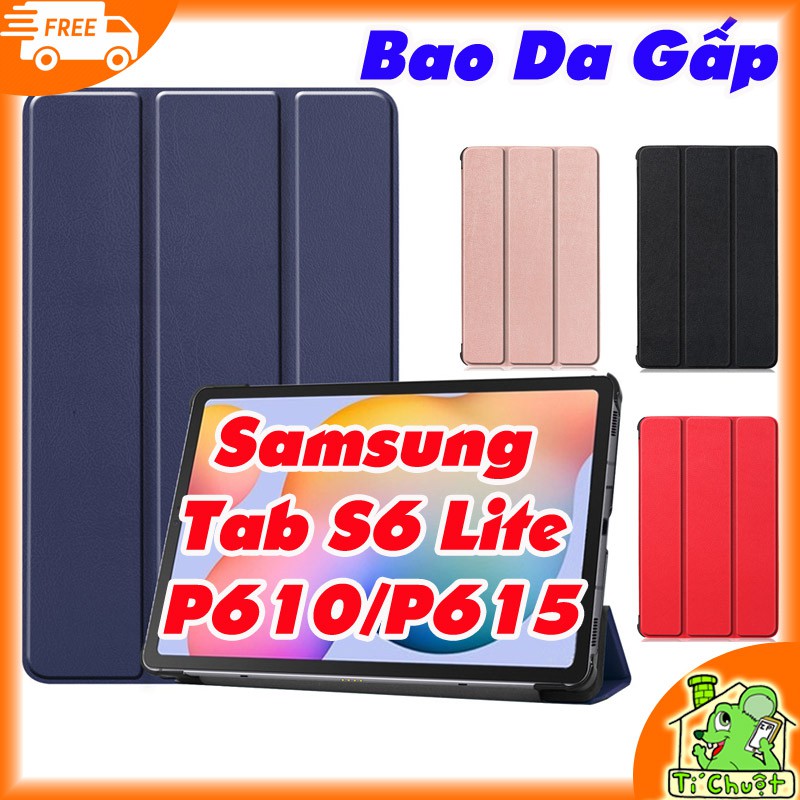 [Ảnh Thật] Bao da Samsung Tab S6 Lite P610 P615 10.4" Gấp 3 khúc có nam châm | BigBuy360 - bigbuy360.vn