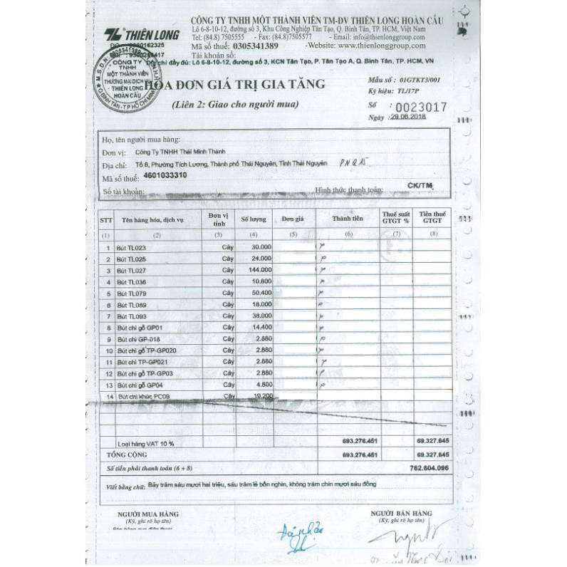 Bút Chì Gỗ Thiên Long Độ Cứng 2B TP-GP020