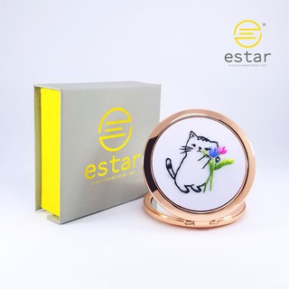 [QUÀ TẶNG SINH NHẬT BẠN GÁI]Gương Thêu Tay, Gương Trang Điểm Mini, Họa Tiết Thêu Thủ Công - Tặng 1 Bộ Thiệp Giấy Xoắn