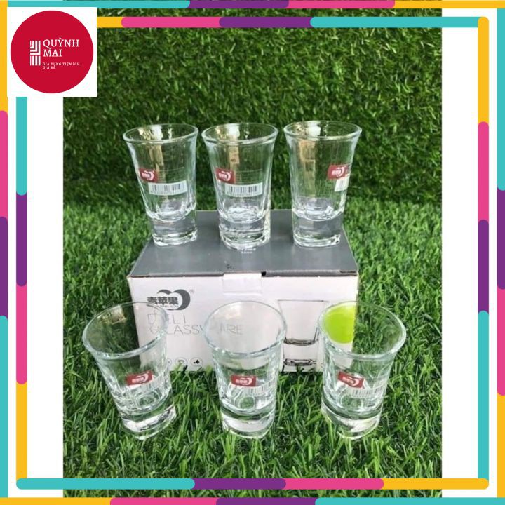 Bộ 6 Ly Uống rượu 34ml DELI GLASSWARE Cao Cấp