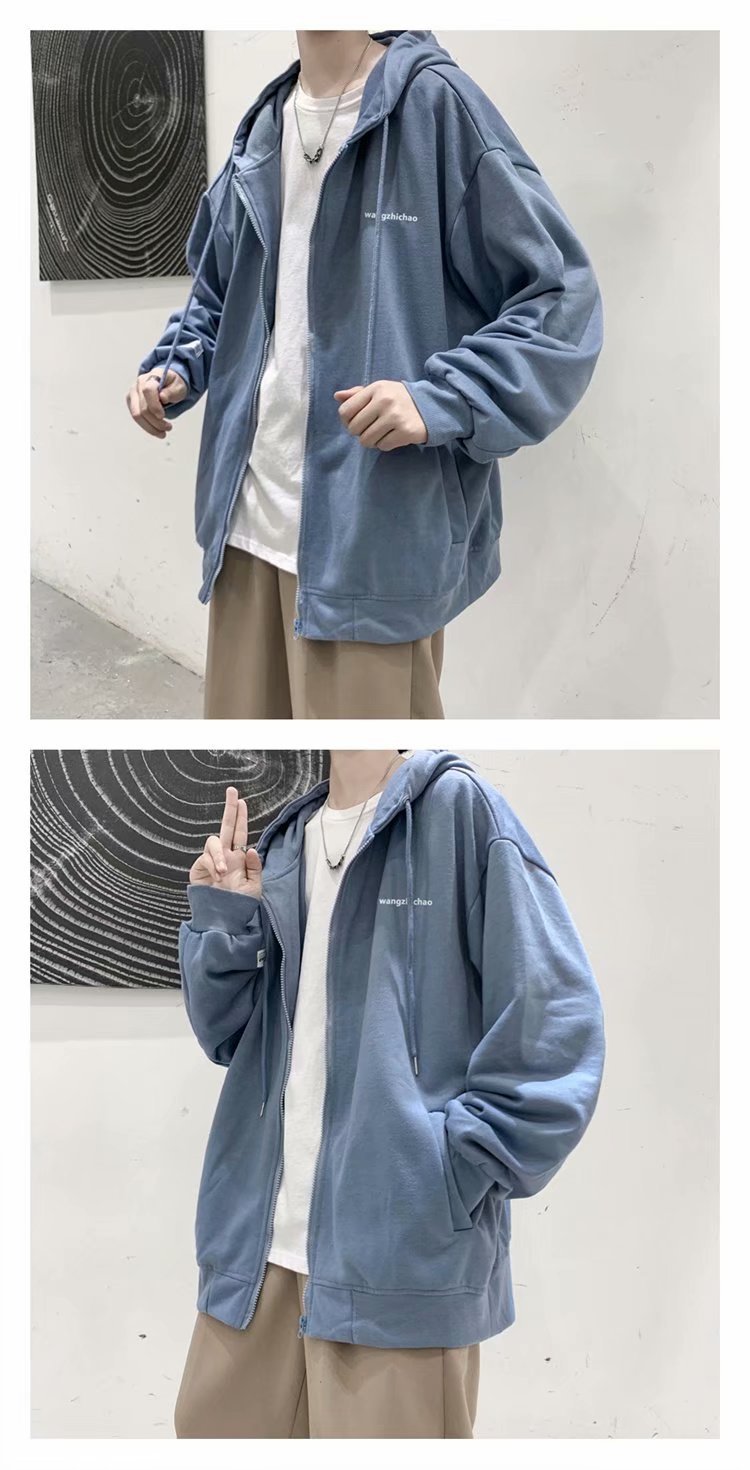 Áo hoodie phối khóa kéo dáng rộng cá tính dành cho nam | BigBuy360 - bigbuy360.vn