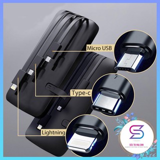 Sạc Dự Phòng 10000mAh Tích Hợp 3 Cổng Sạc Tiện Lợi, Sạc Pin Dự Phòng Cao Cấp Chính Hãng Bảo Hành 6 Tháng