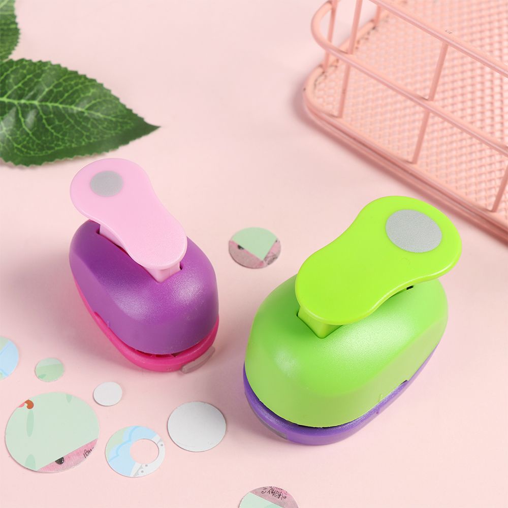 RAINBOW Cute Round Hole Punch Convenient Cards Making Paper Shaper Cutter Scrapbooking DIY Gifts Handmade Embossing