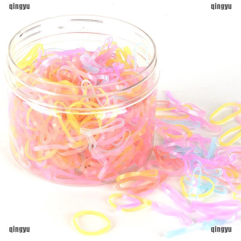 Hộp 500 chun cao su trong suốt buộc tóc tiện dụng