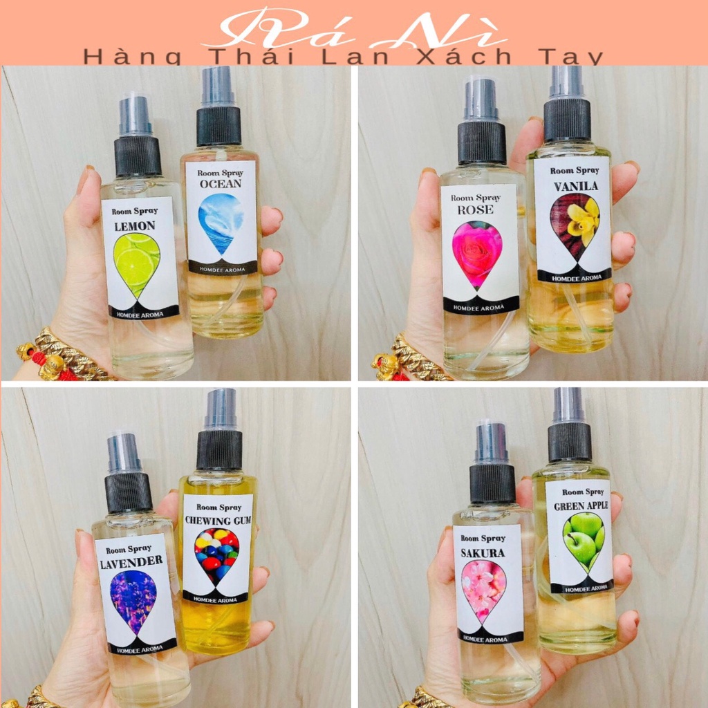 Chai Tinh Dầu Xịt Phòng Room Spray HOMDEE AROMA 120ML Thái Lan