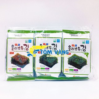 Combo 3 Gói Lá Kim Dầu OLIU GARIMI Ăn Liền - Tôm Vàng