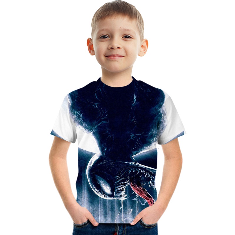 Áo thun in họa tiết Venom 3D thời trang mùa hè dành cho trẻ em