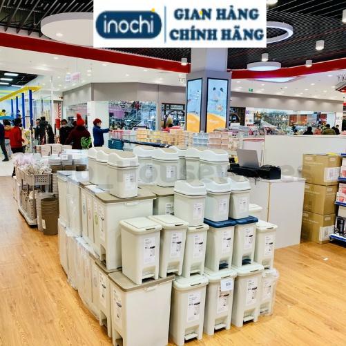 Thùng rác nhựa chữ nhật (có lõi) Inochi cho văn phòng, gia đình, kháng khuẩn khử mùi, ngăn mùi hôi - Giao màu ngẫu nhiên