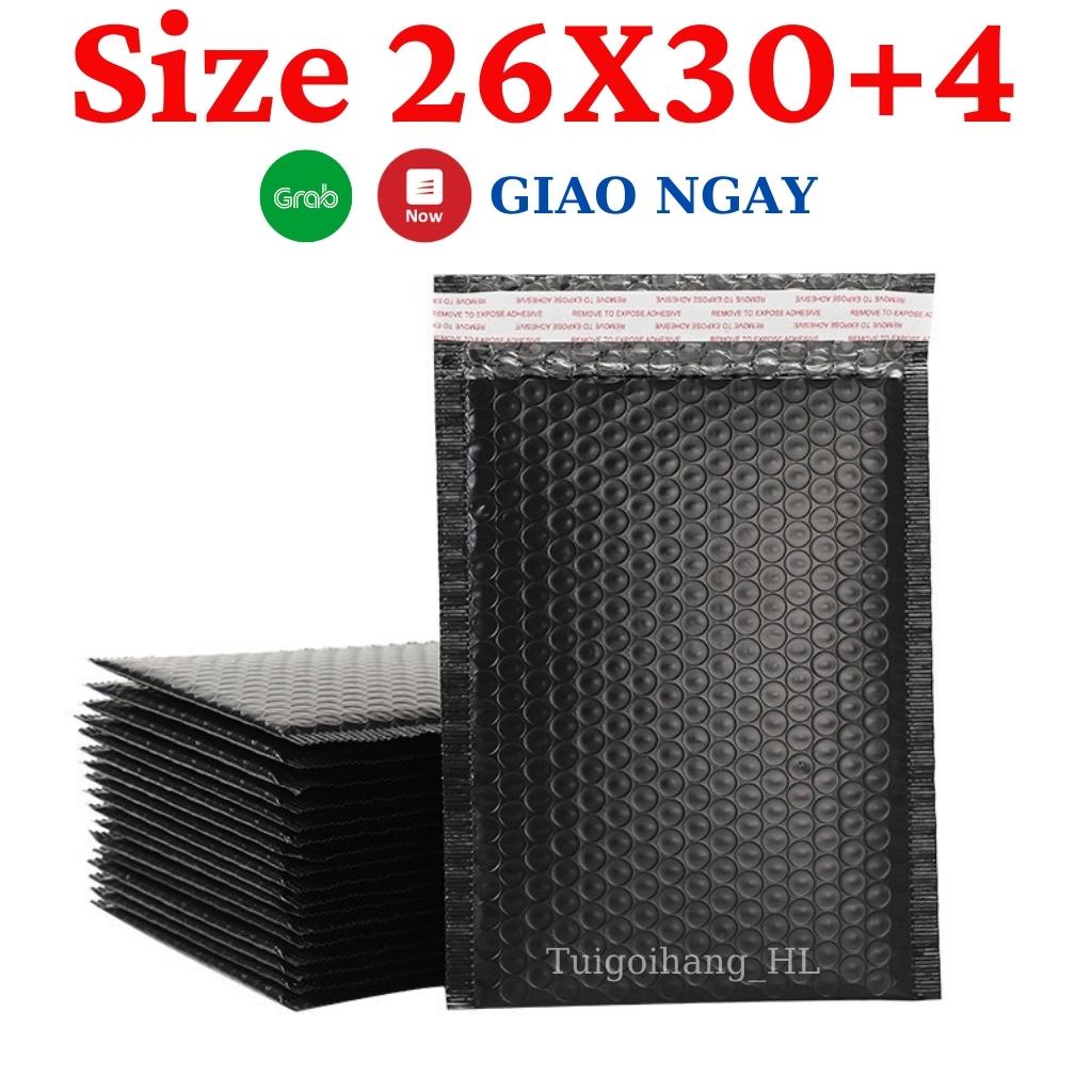 Túi gói hàng chống sốc màu đen chất liệu cao cấp size 26x30+4cm ( có lớp khí bong bong bên trong ) TUIGOIHANGHL