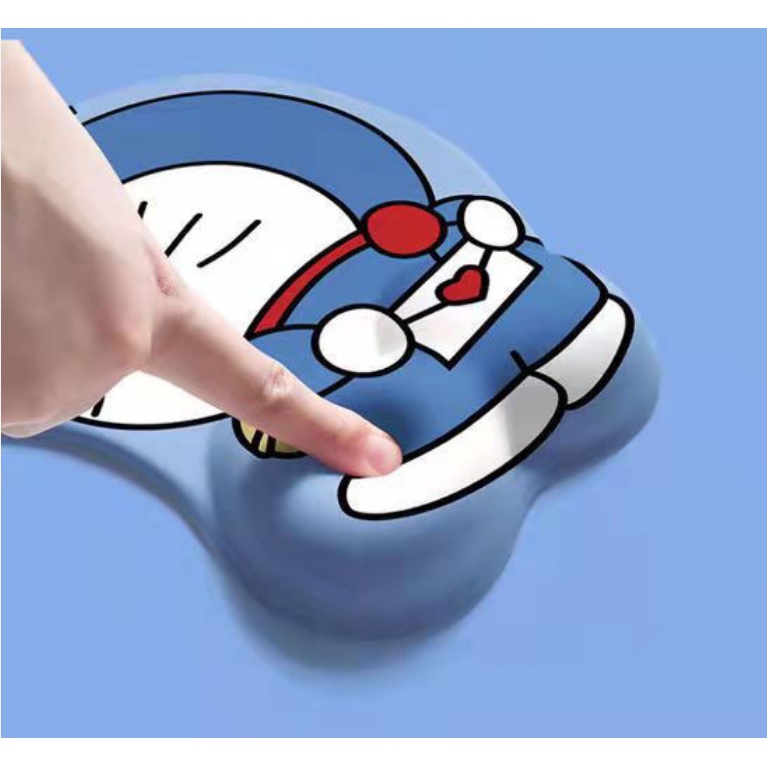 Tấm Lót Chuột Có Đệm Cổ Tay Bằng Silicon Mềm Chống Trượt Họa Tiết Doraemon Dễ Thương