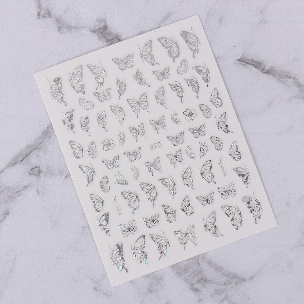 MAXG Sticker Dán Móng Nghệ Thuật Màu Vàng / Bạc Holographic