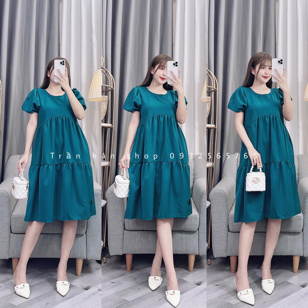 váy đầm dáng suông (HÌNH THẬT SHOP CHỤP) tay phông siêu vintage👗3006236