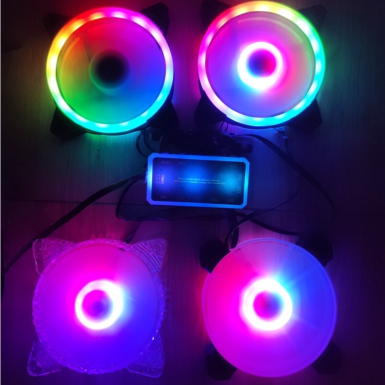 Quạt tản nhiệt máy tính, Fan Led RGB đồng bộ màu Hub Quạt có điều khiển